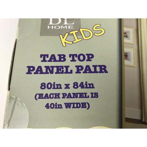 BL Home Kids Green Polka Dot Tab Top Panel Pair Window Panels 80"x84" New - Picture 5 of 12